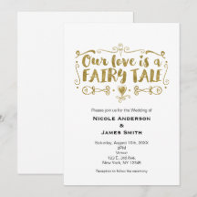 Goud TROUWKAART 'ONZE LIEFDE IS EEN SPROOKJE'