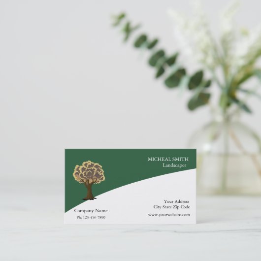 Goud - tuinzorg en landschap visitekaartje (Staand voorkant)