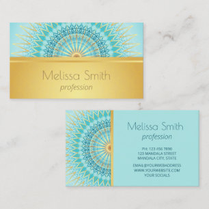 Goud Turquoise Mandala Visitekaartje