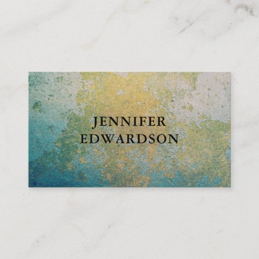 Goud & turquoise steen geode mineraal professional visitekaartje (Voorkant)