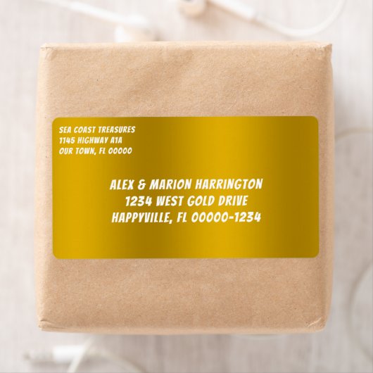 Goud Twee Adres Verzendlabels Etiket (Insitu)