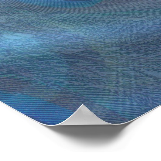 Goud, twee pacocks op Emerald Green Silk Poster (Hoek)