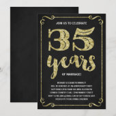 Goud Typografie | Nep Folie 35ste Verjaardag Kaart (Voorkant / Achterkant)