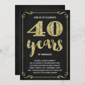 Goud typografie | Nep folie 40ste verjaardag Kaart (Voorkant / Achterkant)