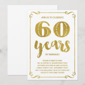 Goud typografie | Nep folie 60ste verjaardag Kaart (Voorkant / Achterkant)