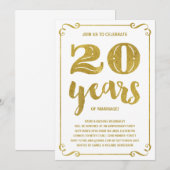 Goud typografie | Nepfolie 20ste verjaardag Kaart (Voorkant / Achterkant)