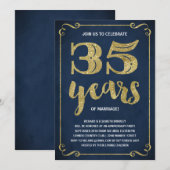 Goud typografie | Nepfolie 35e verjaardag Kaart (Voorkant / Achterkant)