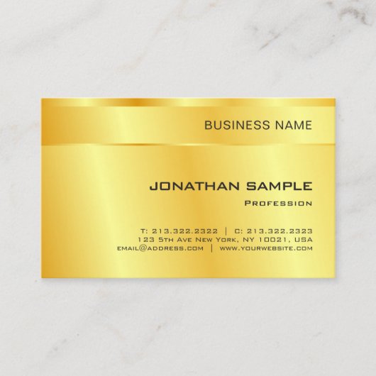 Goud uiterlijk elegant eenvoudige, moderne Sjabloo Visitekaartje (Voorkant)