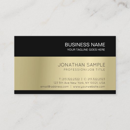 Goud uiterlijk elegant modern - Premium - zijderou Visitekaartje (Voorkant)
