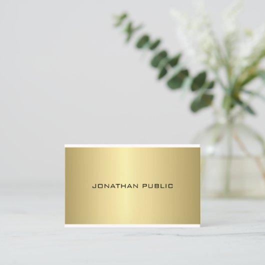 Goud uiterlijk elegant professioneel, modern, stij visitekaartje (Staand voorkant)