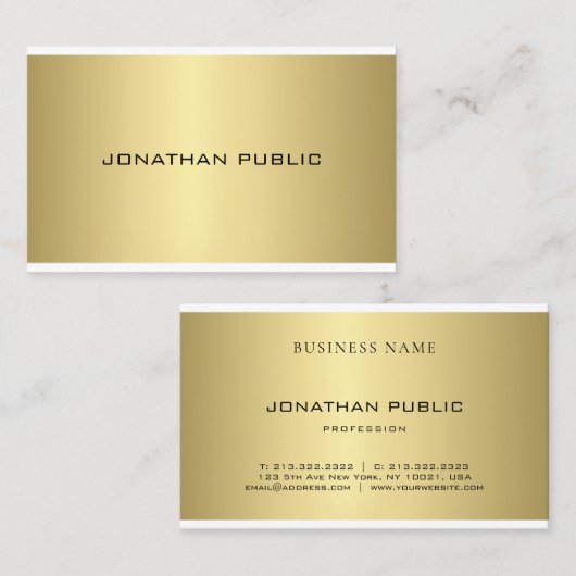 Goud uiterlijk elegant professioneel, modern, stij visitekaartje (Voorkant / Achterkant)