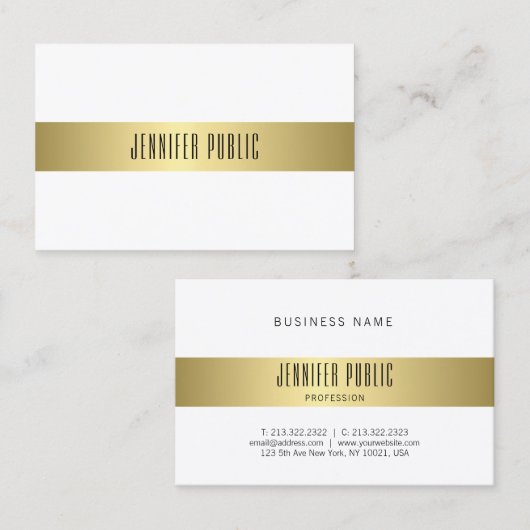Goud uiterlijk modern design, flexibel en eenvoudi visitekaartje (Voorkant / Achterkant)