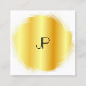 Goud uiterlijk Sjabloon elegant monogram personali Vierkante Visitekaartje (Voorkant)