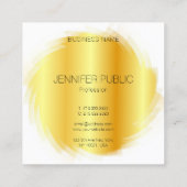 Goud uiterlijk Sjabloon elegant monogram personali Vierkante Visitekaartje (Achterkant)