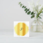 Goud uiterlijk Sjabloon elegant monogram personali Vierkante Visitekaartje (Staand voorkant)