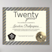 Goud universeel certificaat ter nagedachtenis van  poster (Voorkant)