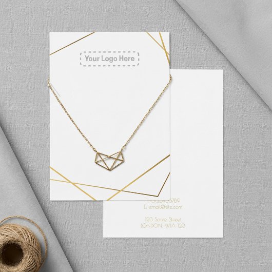 Goud uw logo ketting- of armbandenkaart visitekaartje