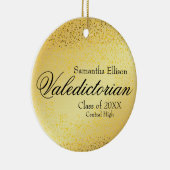 Goud Valedictorian Gepersonaliseerde Gouden Kerst Keramisch Ornament (Rechts)