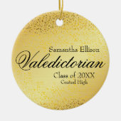 Goud Valedictorian Gepersonaliseerde Gouden Kerst Keramisch Ornament (Voorkant)