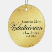 Goud Valedictorian Gepersonaliseerde Gouden Kerst Keramisch Ornament (Links)