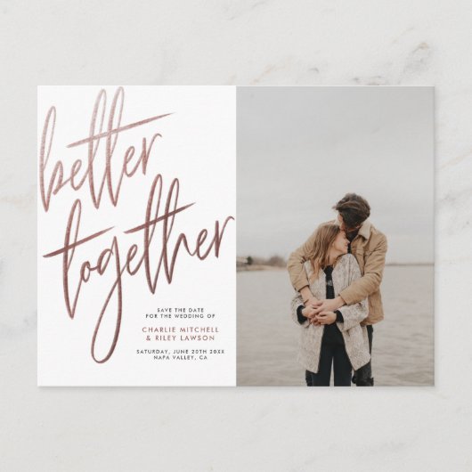 Goud van geborsteld Roos beter samen sparen de Dat Briefkaart (Voorkant)