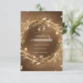 Goud van Liefde Romantische Glam Wedding RSVP Kaartje (Staand voorkant)