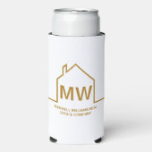 Goud Vastgoed Bedrijf Huis Monogram Realtor Seltzer Blikjeskoeler (Seltzer Voorkant)