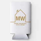 Goud Vastgoed Bedrijf Huis Monogram Realtor Seltzer Blikjeskoeler (Achterkant)