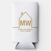Goud Vastgoed Bedrijf Huis Monogram Realtor Seltzer Blikjeskoeler (Voorkant)