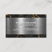 Goud Vastgoed Logo | Marmeren metaal Visitekaartje (Achterkant)