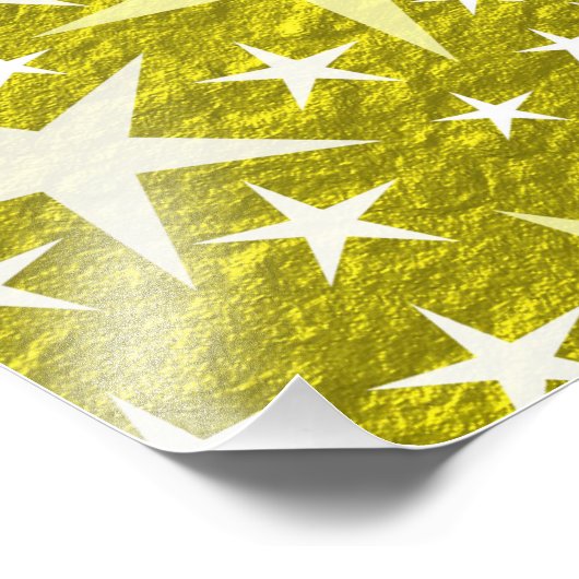 goud , veel kleine sterren op een gouden achtergro foto afdruk (Hoek)