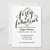 Goud Veertig & Fabulous Kaart (Voorkant)