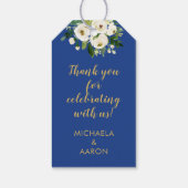 Goud Verankerd in Liefde Bloemen Nautische gunst Cadeaulabel (Achterkant)