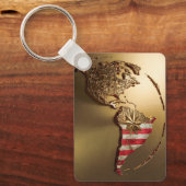 Goud Verenigde Staten Kaart #2 Sleutelhanger (Voorkant)