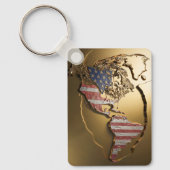 Goud Verenigde Staten Kaart #3 Sleutelhanger (Voorkant)