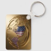 Goud Verenigde Staten Kaart #4 Sleutelhanger (Achterkant)