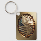 Goud Verenigde Staten Kaart #5 Sleutelhanger (Voorkant)
