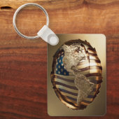 Goud Verenigde Staten Kaart #5 Sleutelhanger (Voorkant)