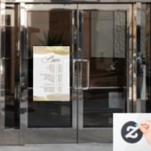Goud Verfkwast Streken Diensten Menu Raamsticker (Kantoordeur)