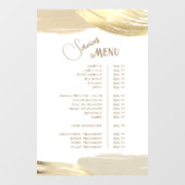 Goud Verfkwast Streken Diensten Menu Raamsticker (Vel)