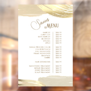 Goud Verfkwast Streken Diensten Menu Raamsticker