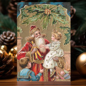  Goud Verfraaide Kerstman met Kinderen Tissuepapier