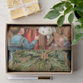  Goud Verfraaide Kerstman met Kinderen Tissuepapier (Geschenk)