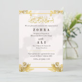 Goud Verfraaide Verloving Uitnodiging (Staand voorkant)