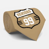 Goud Vergrijsde Senioren Wegbord Stropdas (Opgerold)