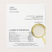 Goud vergrootglas - particulier onderzoek visitekaartje (Binnenkant ongevouwen)