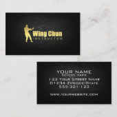 Goud vergulde vleugel chun instructeur visitekaartje (Voorkant / Achterkant)
