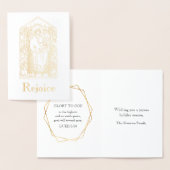 Goud Verheug Maagd Maria Jezus Kerstmis Folie Kaarten (Display)