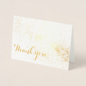 Goud verijdeld bedankkaartje folie kaarten (Voorkant)