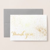 Goud verijdeld bedankkaartje folie kaarten (Voorkant met envelop)